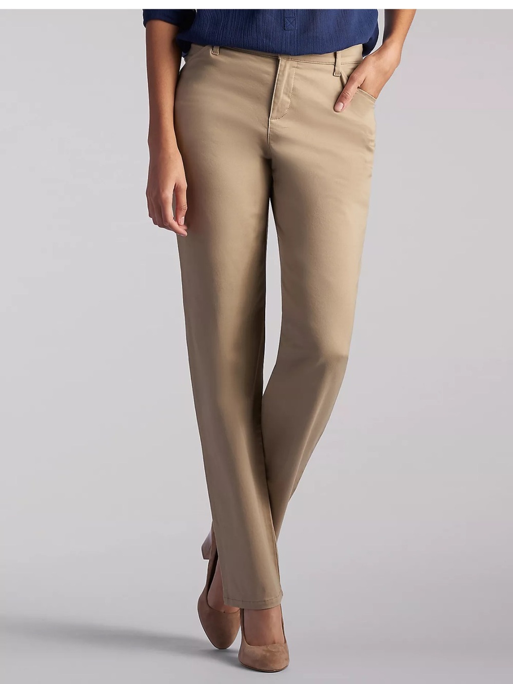 Lee Relaxed Fit Straight Leg Pant Khaki Size 14 NWT